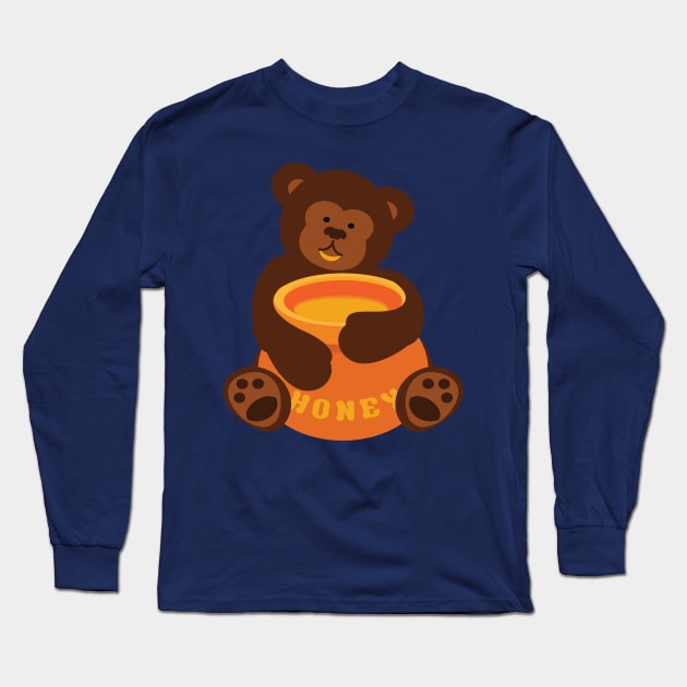 Honey Bear Long Sleeve T-Shirt by evisionarts